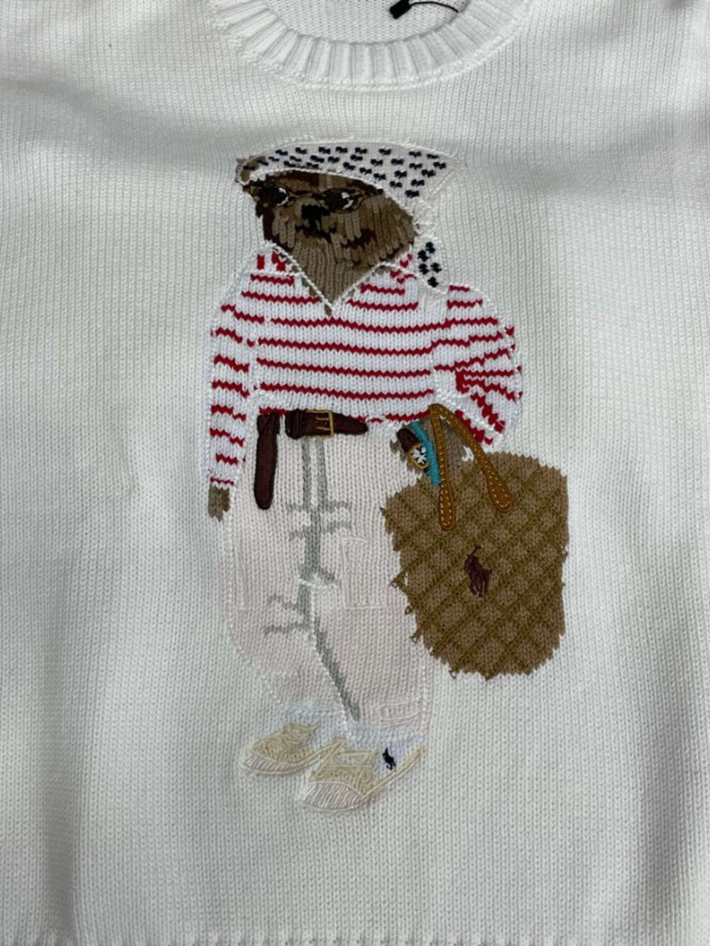 Polo Ralph Lauren Bear Embroidered Crew Neck Knit Sweater - Picture 7 of 9